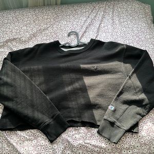 Champion black cropped and cut sweater